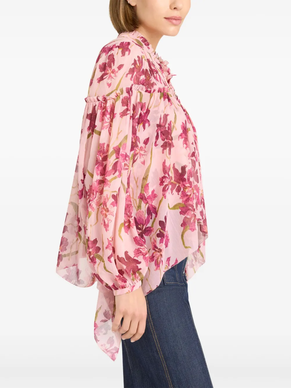 Cinq A Sept Danny blouse met ruches Roze