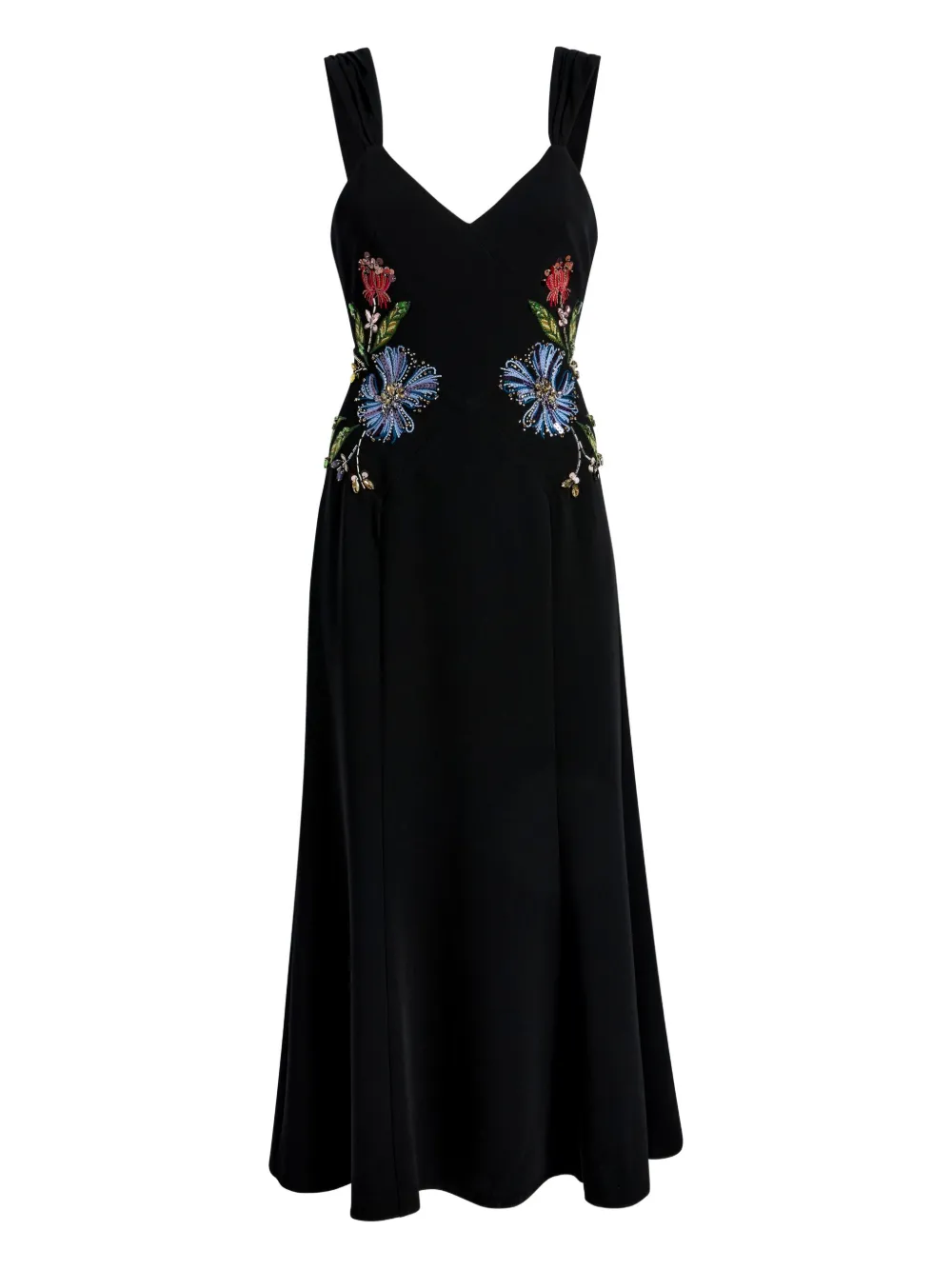 Cinq A Sept Andre floral-mixed midi dress - ブラック Cinq A Sept Andre floral-mixed midi dress - ブラック