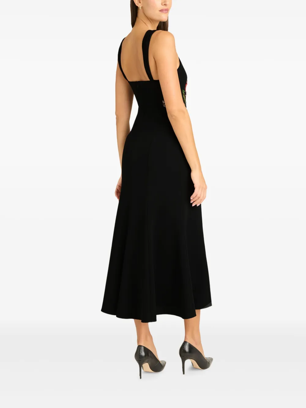 Cinq A Sept Andre midi-jurk met gemixte bloemen Zwart