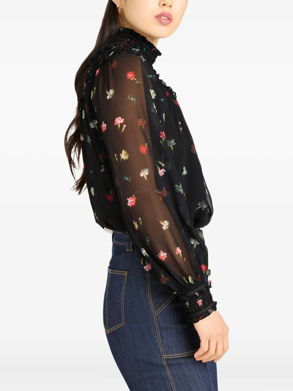 Cinq A Sept Shirt met bloemenprint Zwart
