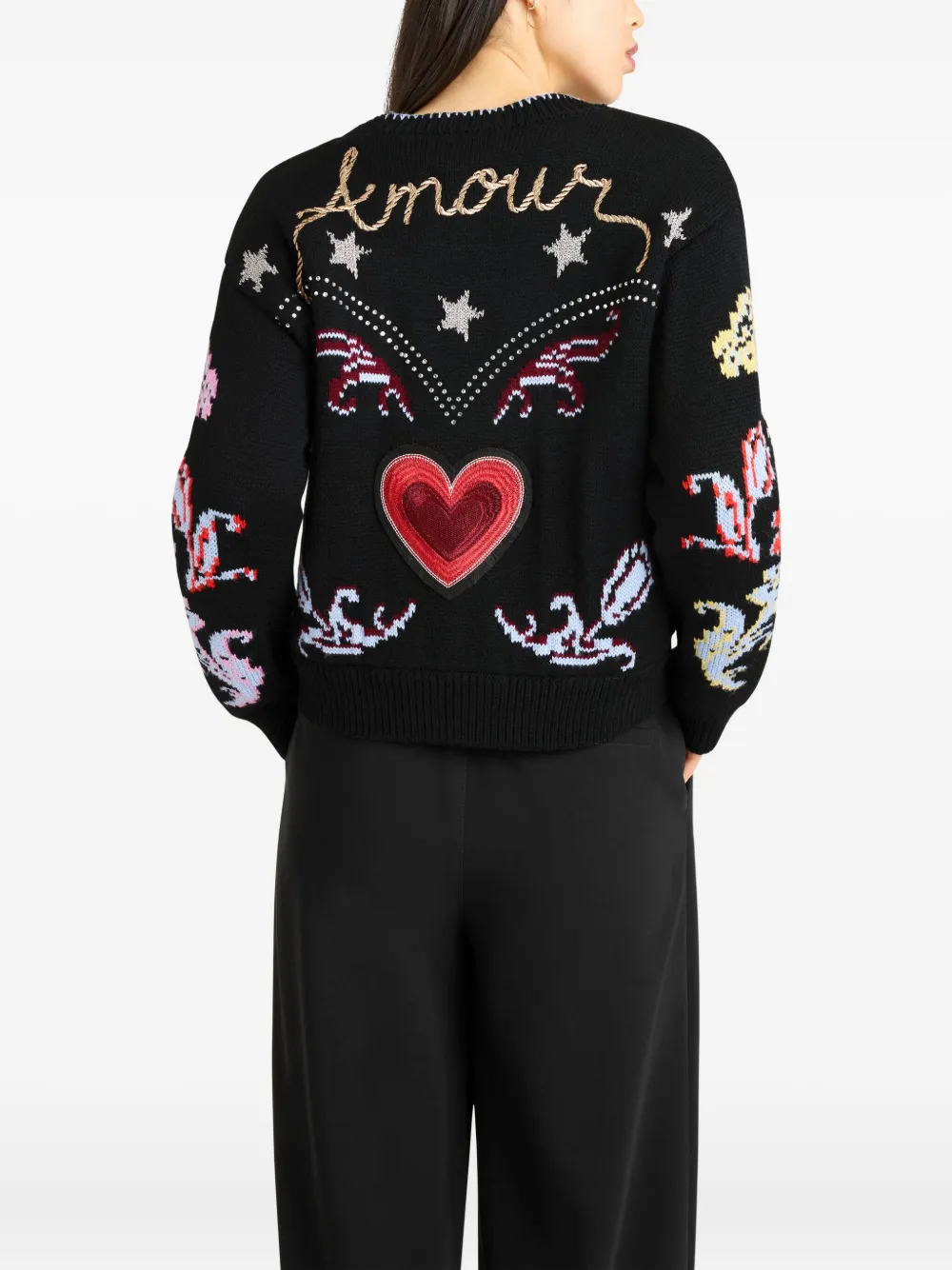 Cinq A Sept Western Collage verfraaid vest Zwart