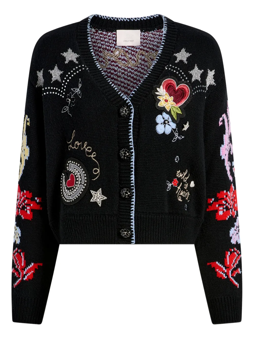 Cinq A Sept Western Collage embellished cardigan - ブラック Cinq A Sept Western Collage embellished cardigan - ブラック