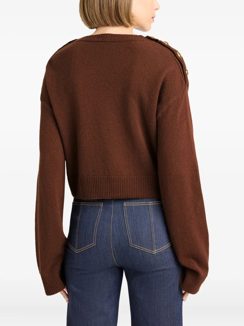 Cinq À Sept Marla Buttoned Sweater In Brown