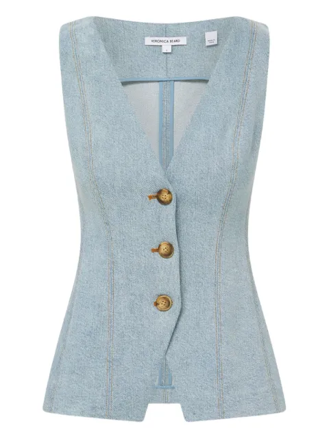 Veronica Beard button-fastening denim vest
