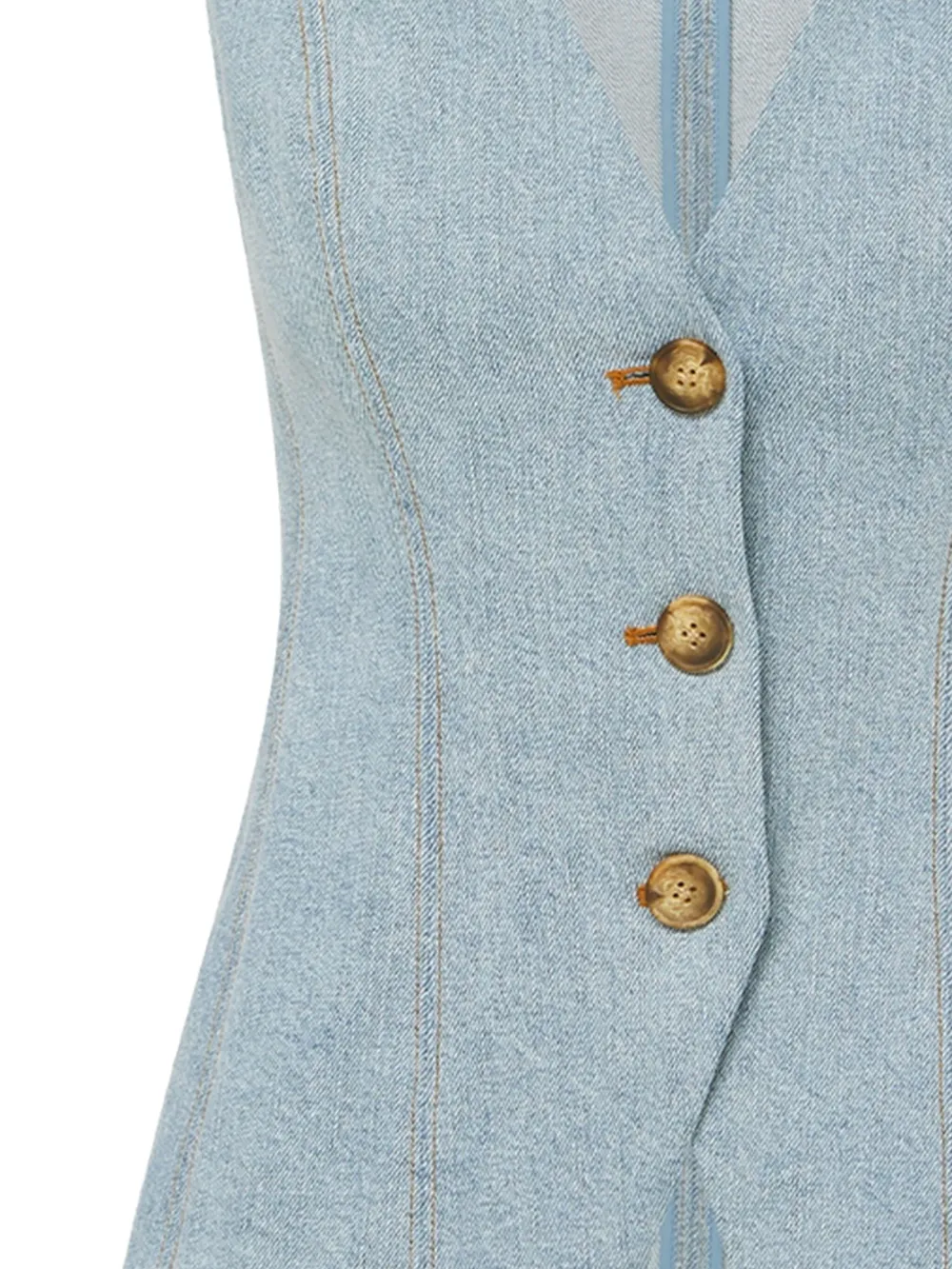 Veronica Beard button-fastening denim vest Blauw