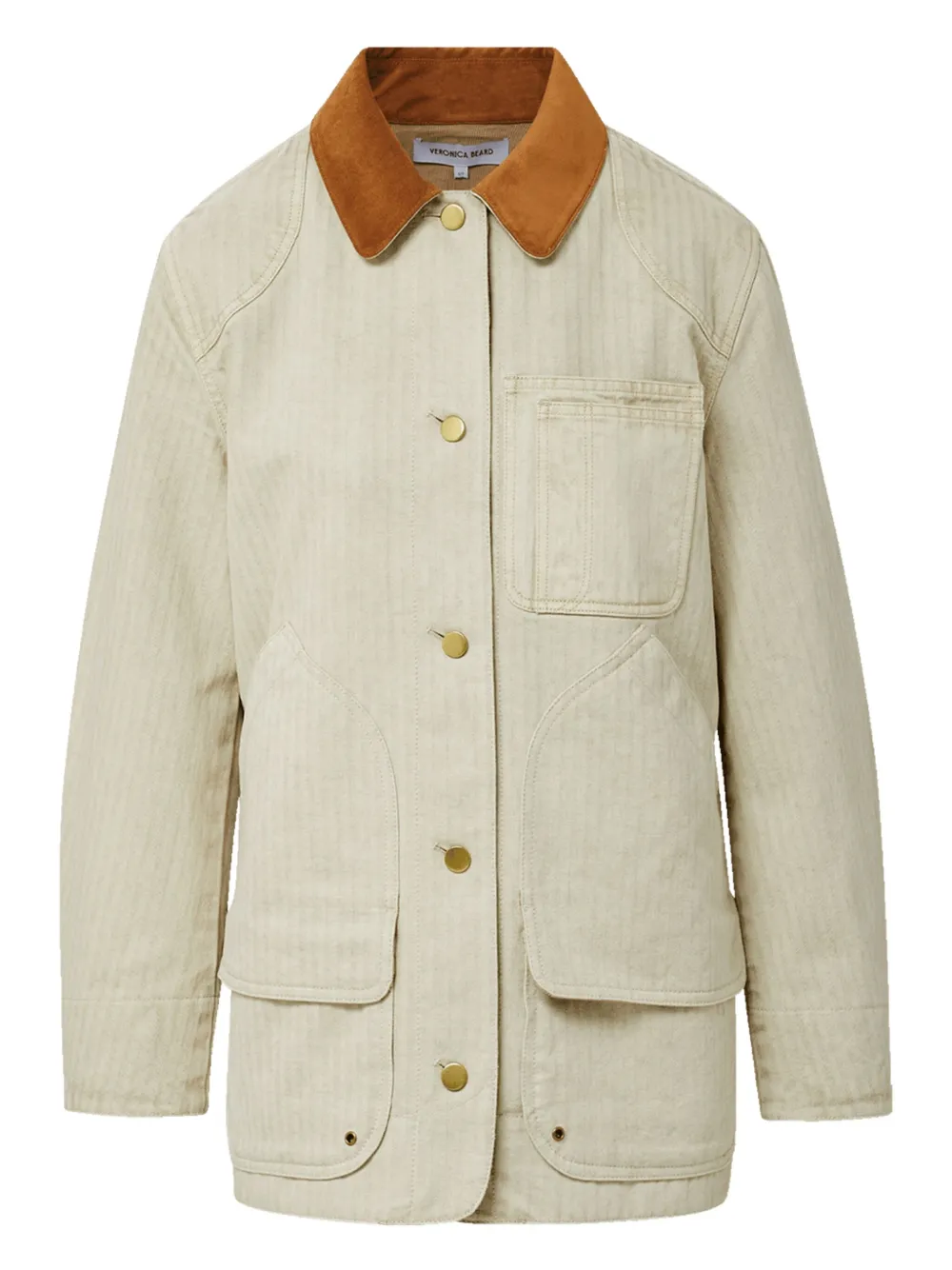 Veronica Beard corduroy-collar jacket Beige