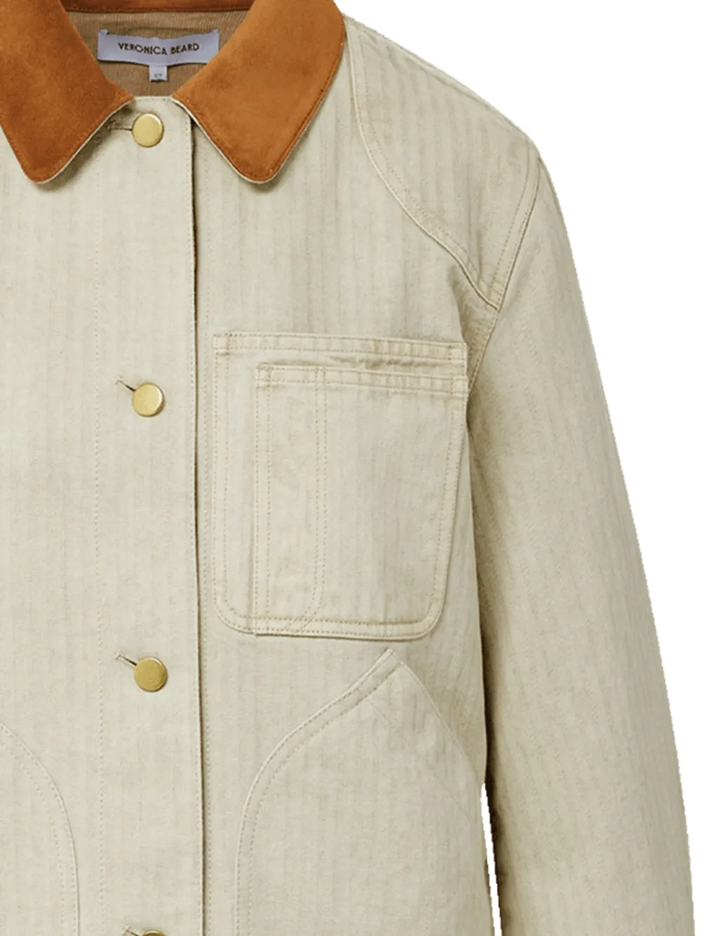 Veronica Beard corduroy-collar jacket Beige