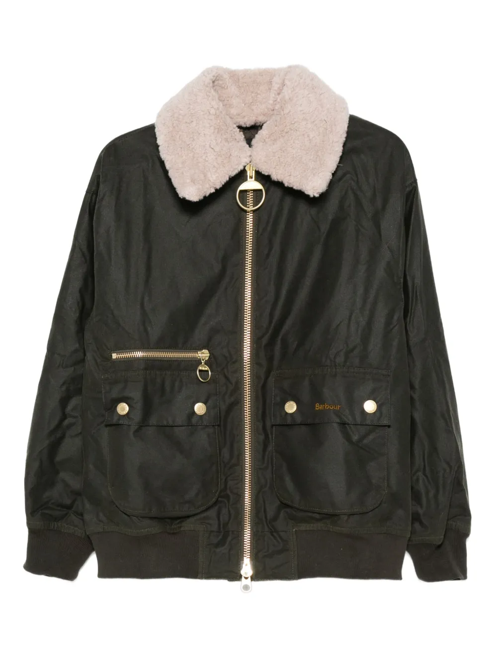 Barbour Bomberjack met fleece voering Groen
