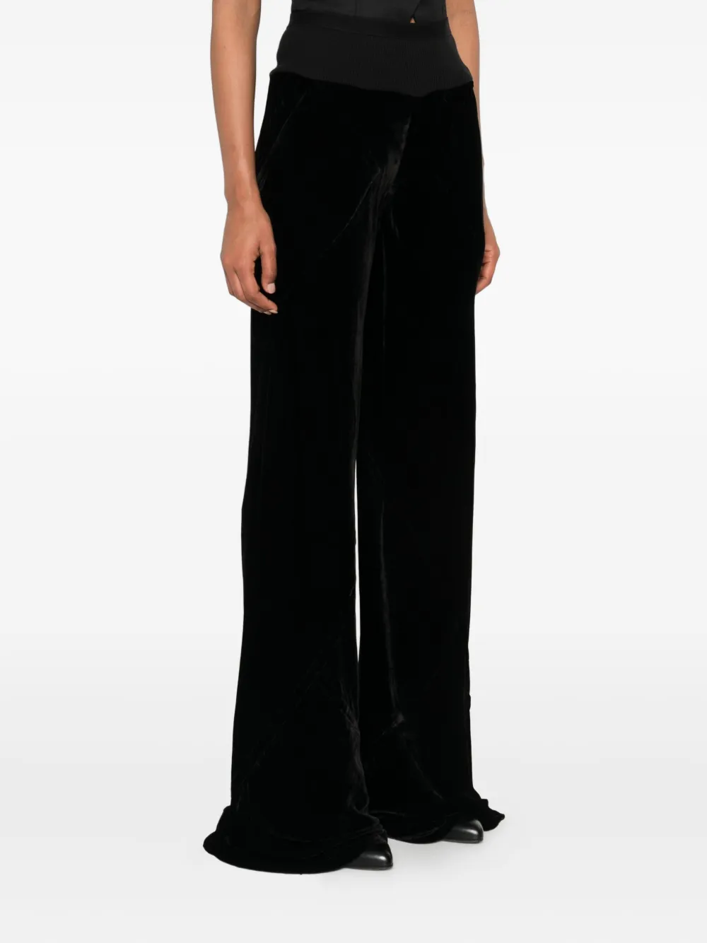 Rick Owens Fluwelen broek - Zwart