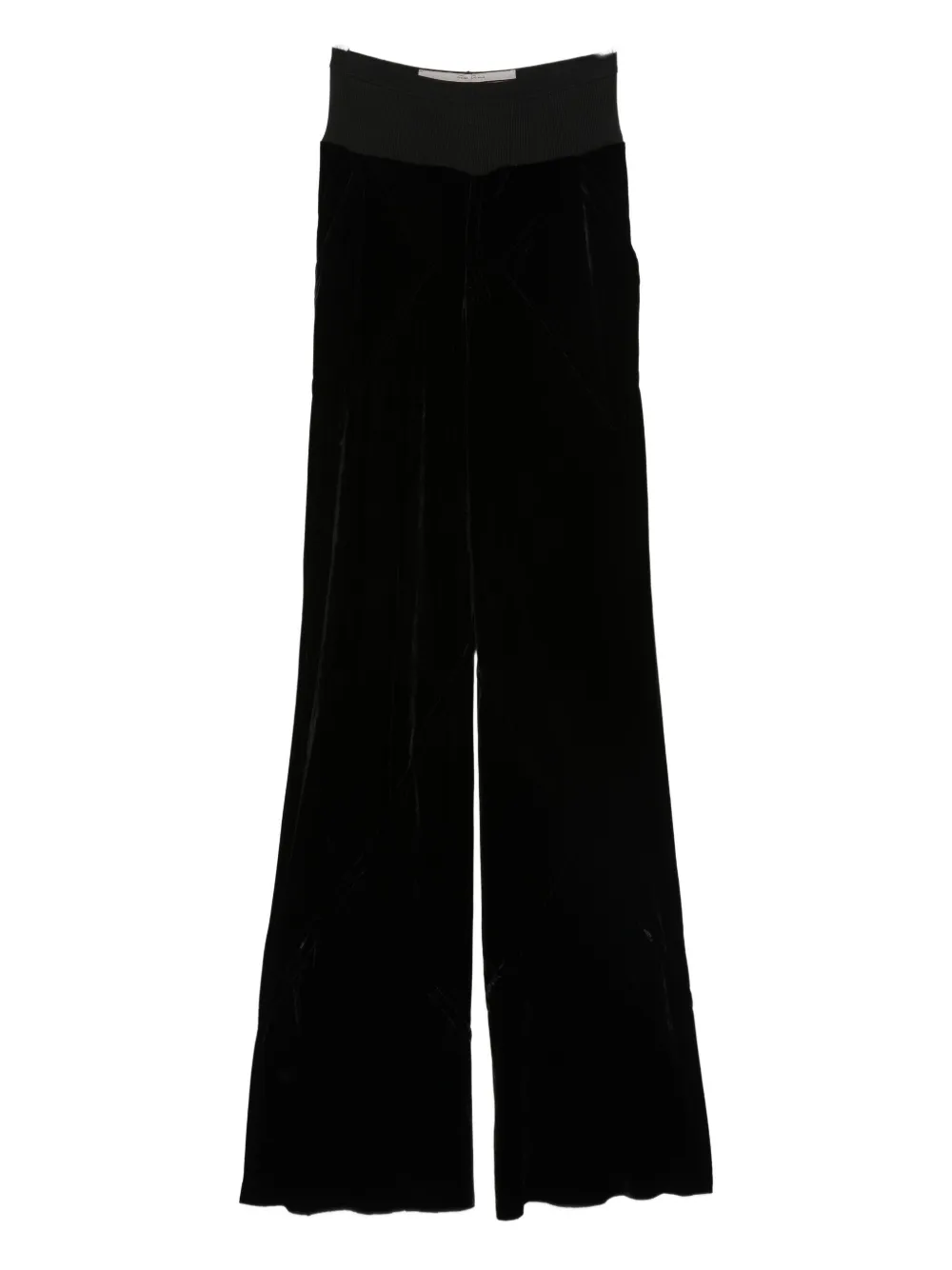 Rick Owens Velvet Panel Trousers In Black