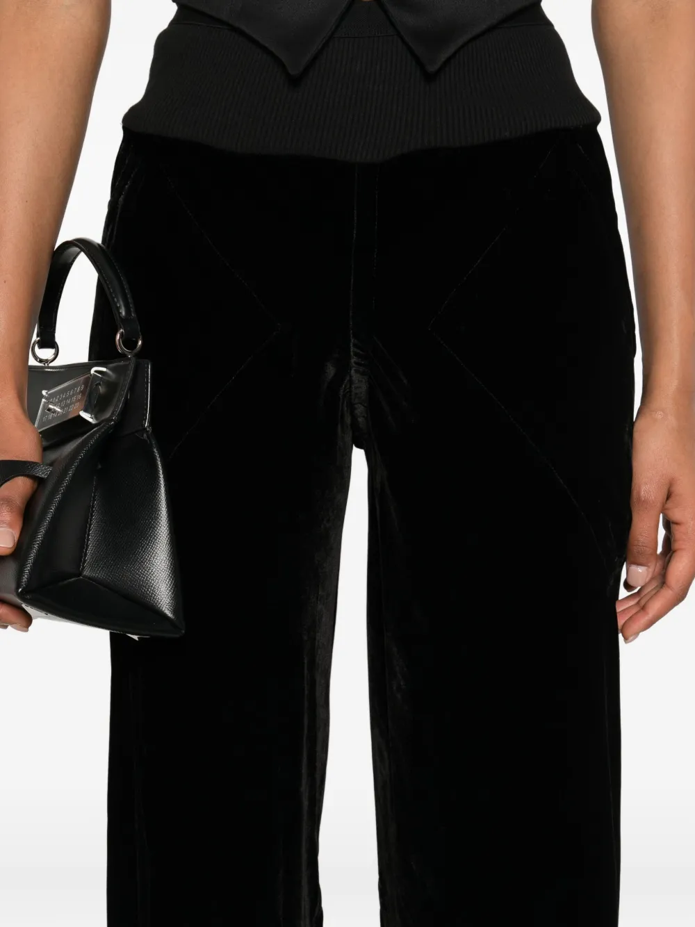 Rick Owens Fluwelen broek Zwart