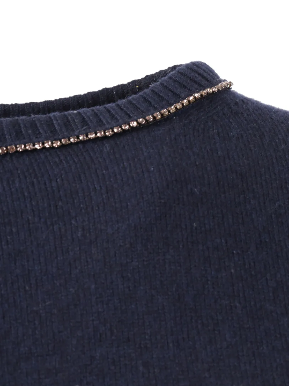 Kangra Verfraaide trui met boothals Blauw