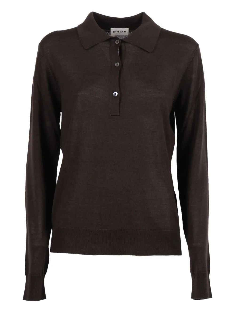 P.A.R.O.S.H. Poloshirt met lange mouwen Bruin