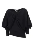Alberta Ferretti asymmetric twisted-draped top - Black