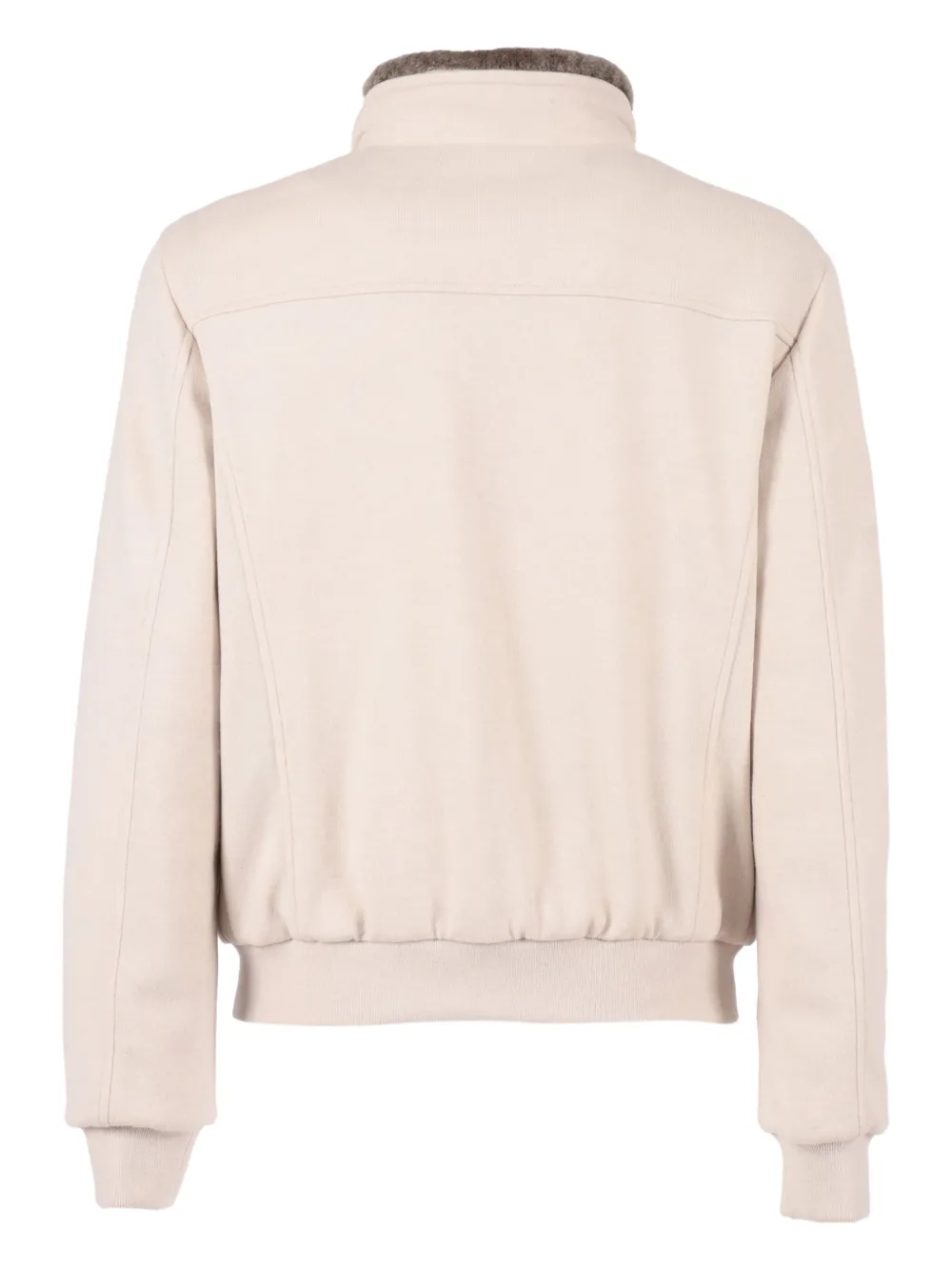 Moorer shearling-collar zip-front jacket Beige