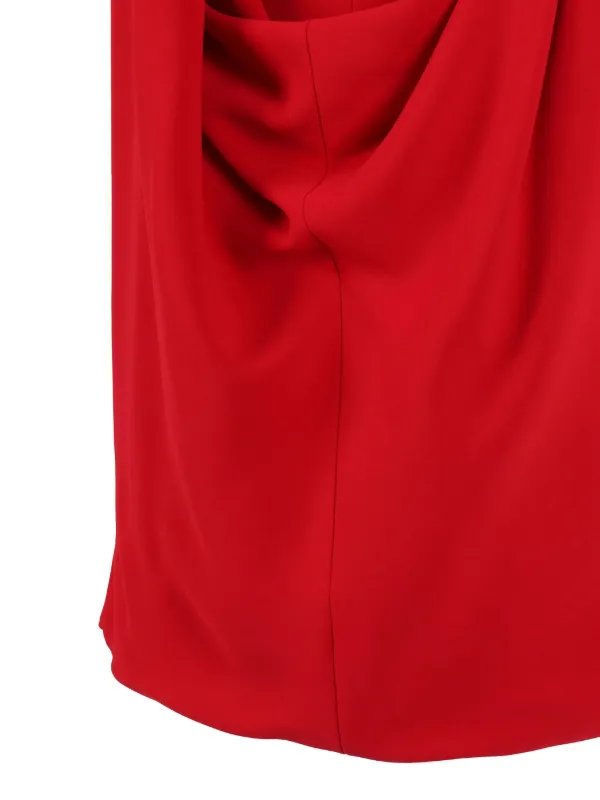 strapless open back dress Kianne Red Draped Short-Sleeve Maxi Dress – Club L London main image 1