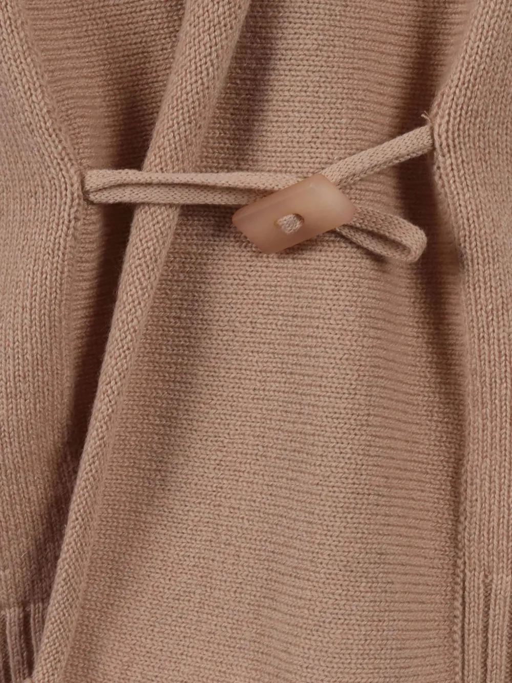 Kangra Cashmere Cardigan With Unique Tie Closure And Button Detail In Brown