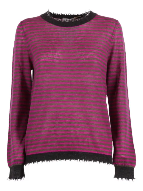 Kangra striped frayed-edge sweater