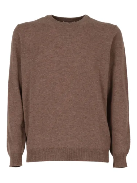 Kangra suede-patch crew-neck sweater 