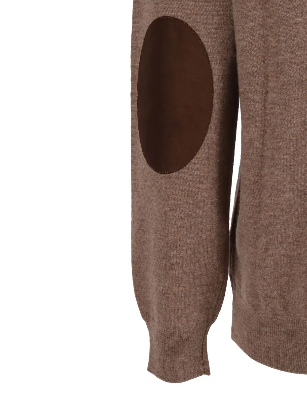 Kangra Cashmere Suede-patch Crew-neck Sweater In Multi