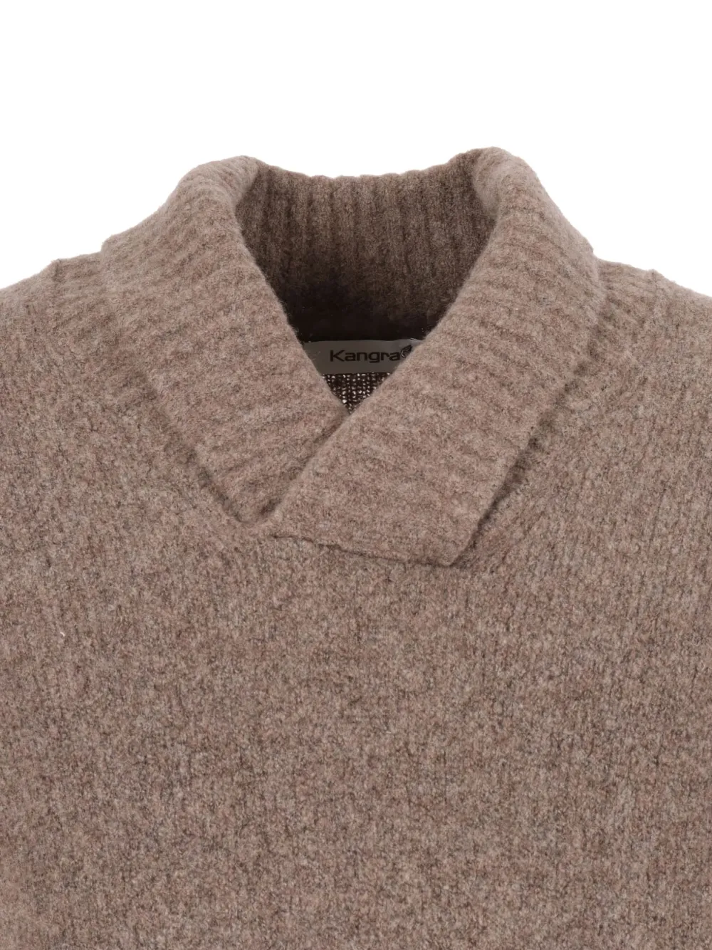 Kangra Cashmere Shawl-collar Wool-cashmere Blend Sweater In Brown