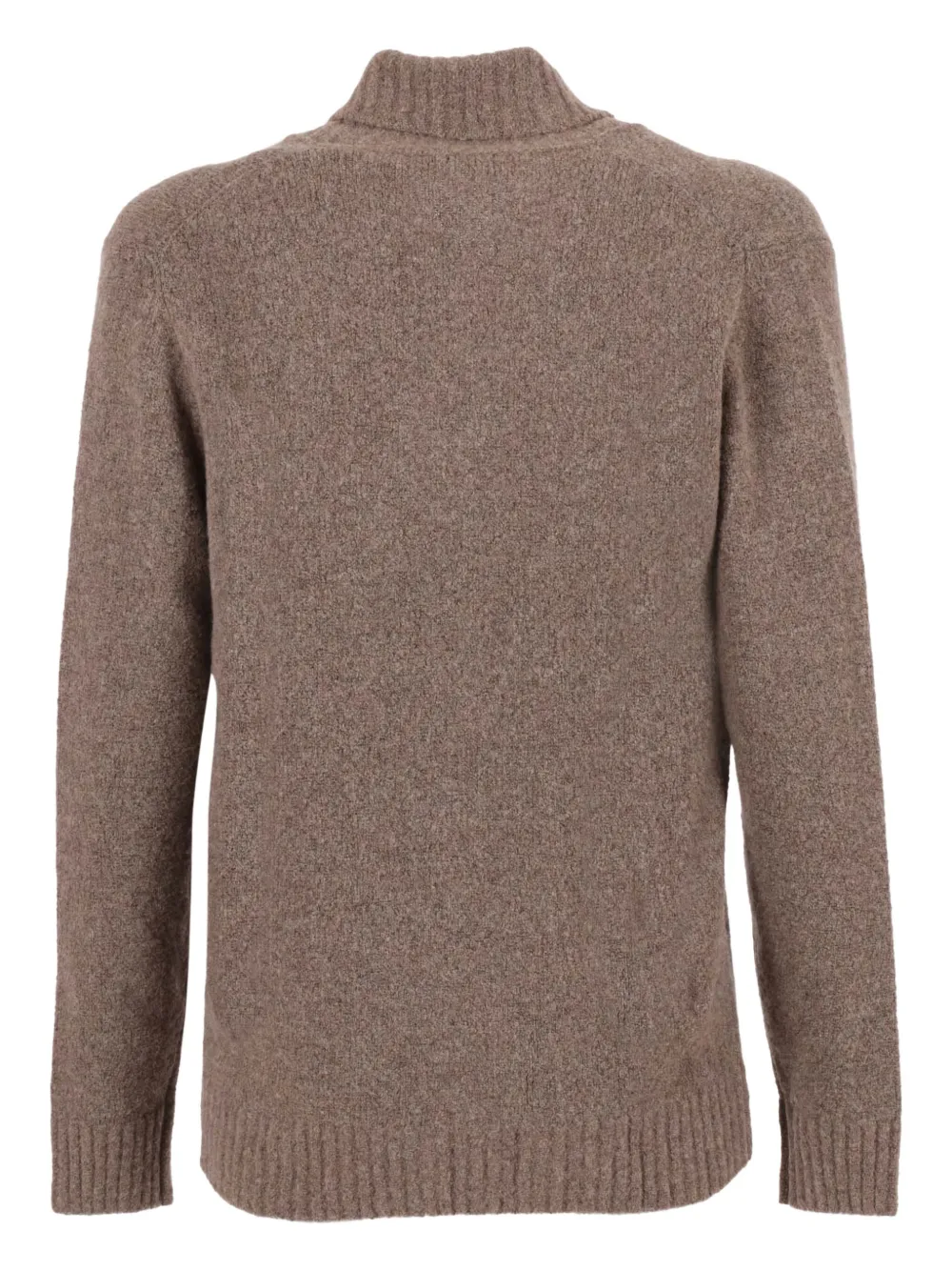 Kangra Cashmere Shawl-collar Wool-cashmere Blend Sweater In Brown