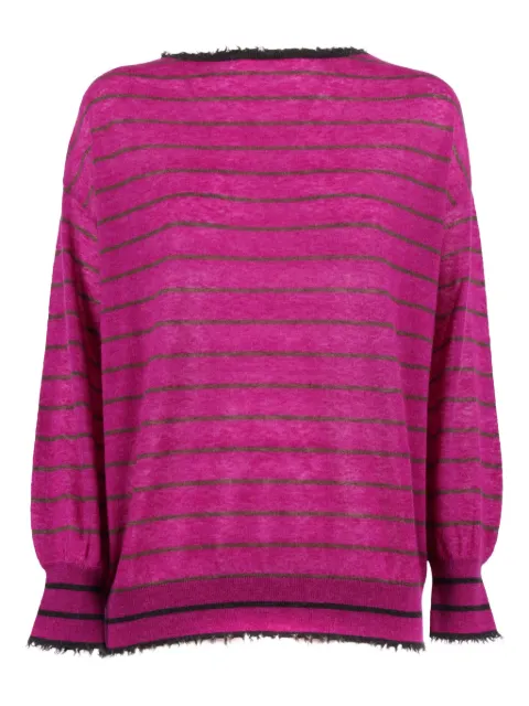 Kangra striped frayed-edge sweater