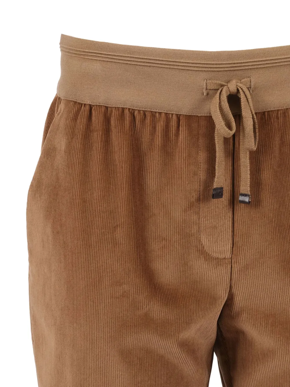 Lorena Antoniazzi Corduroy-texture Trousers In Brown