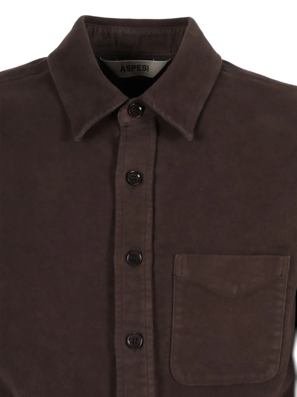 Aspesi Pointed Collar Button-up Shirt With Single Chest Pocket In Burgundy