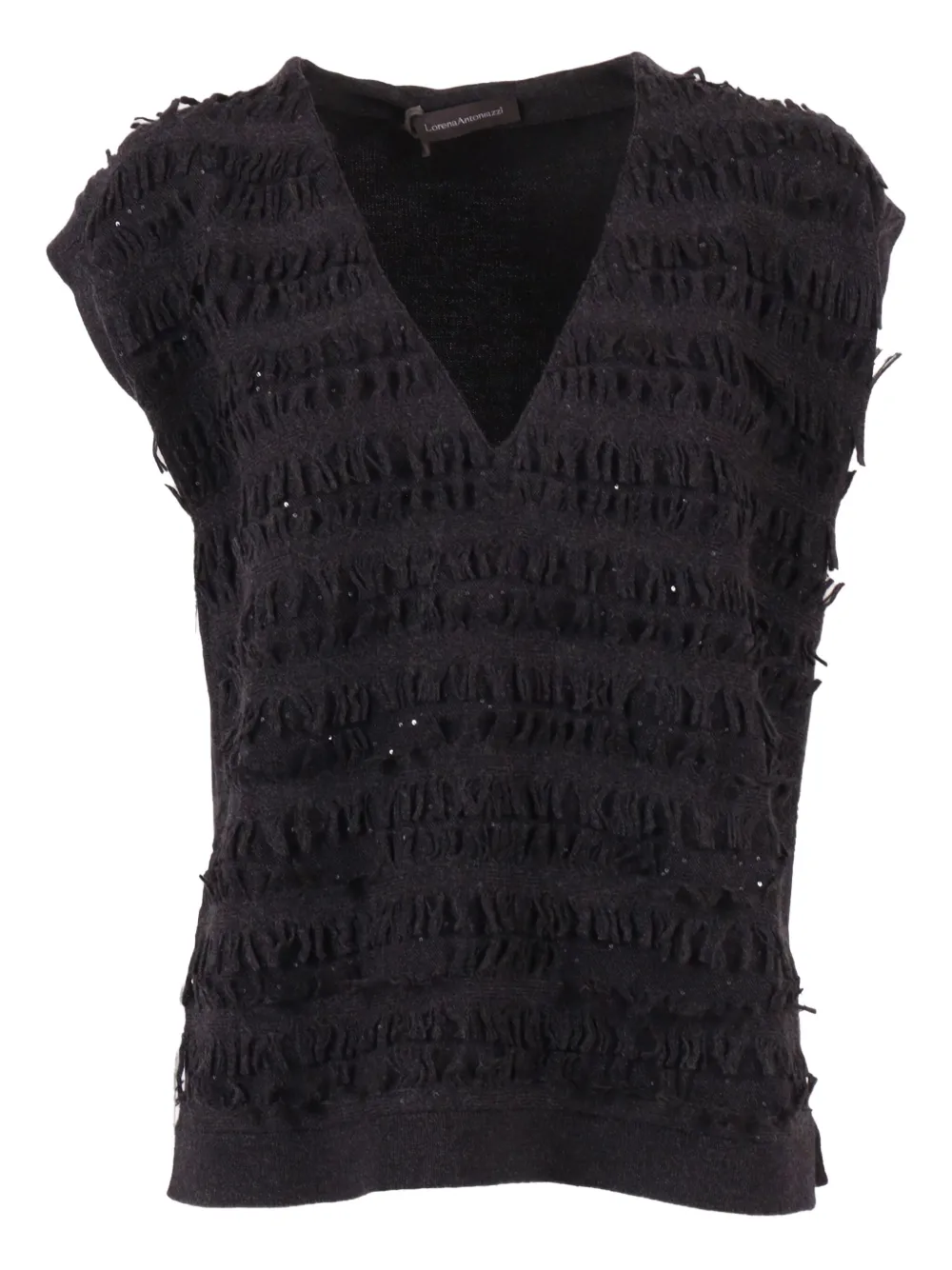 Lorena Antoniazzi Knitted Vest In Brown