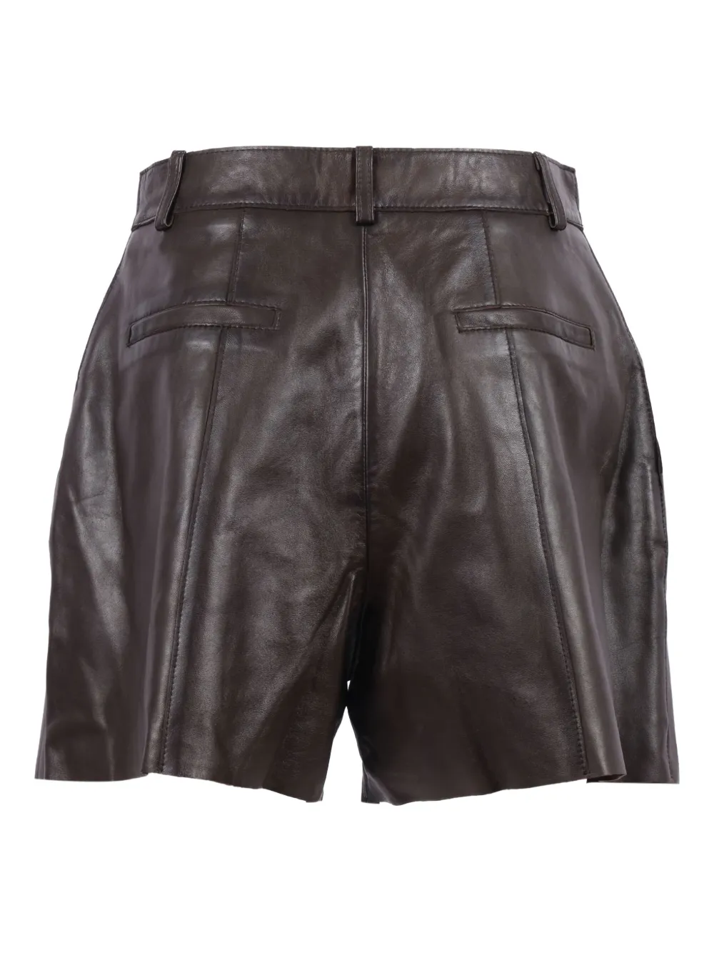P.A.R.O.S.H. pleated leather bermuda shorts Bruin