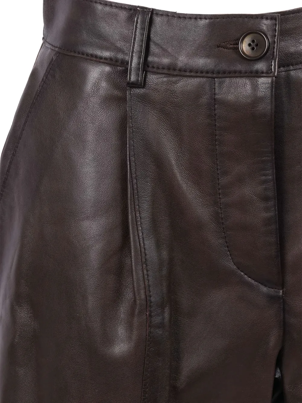 P.A.R.O.S.H. pleated leather bermuda shorts Bruin