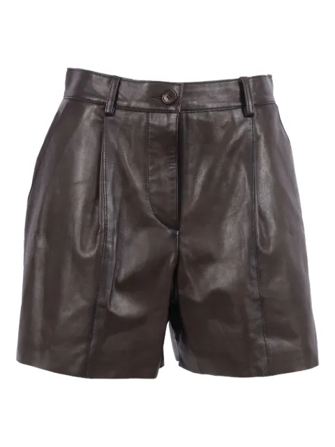 P.A.R.O.S.H. pleated leather bermuda shorts