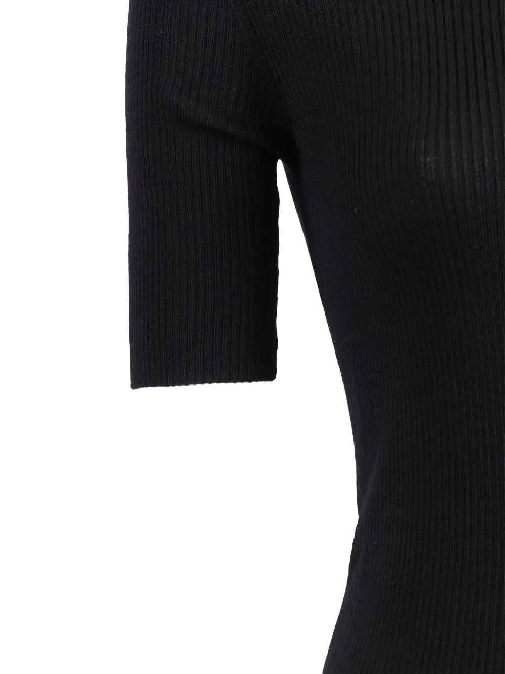 P.a.r.o.s.h Ribbed Short-sleeve Top In Black