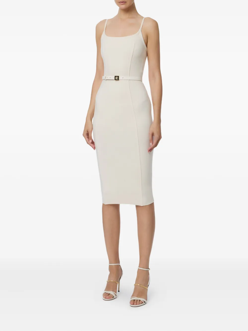 Elisabetta Franchi belted sleeveless dress - Beige
