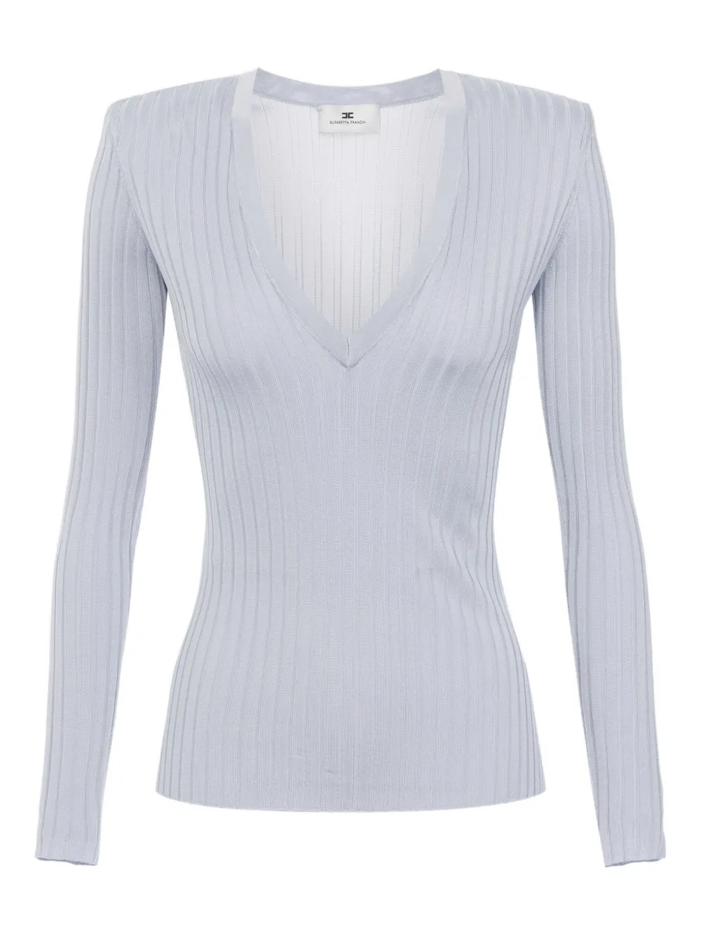 Elisabetta Franchi ribbed V-neck sweater | Grey | Image 1