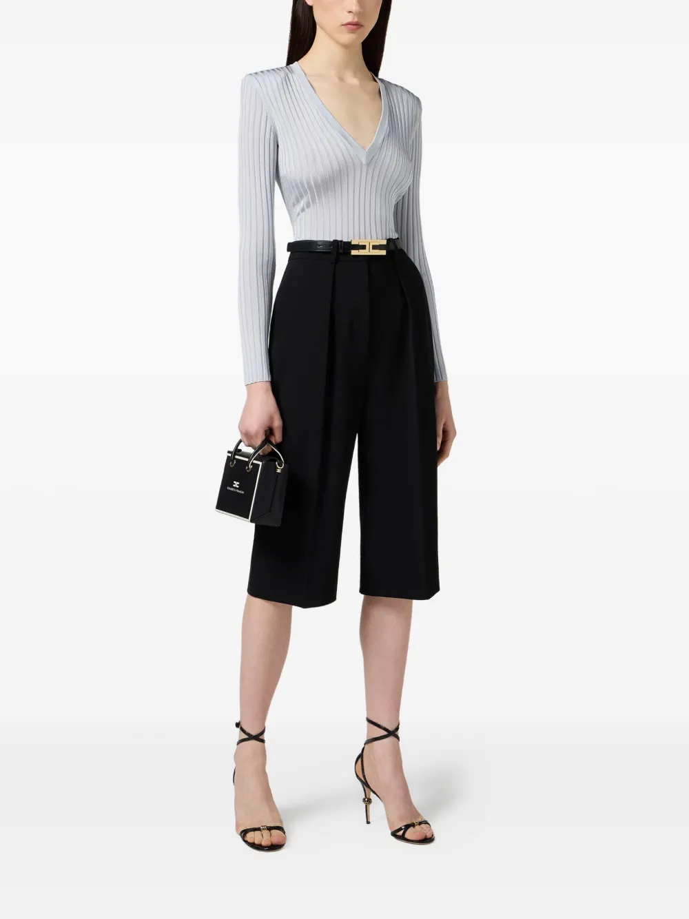 Elisabetta Franchi ribbed V-neck sweater | Knitted Sweaters | Image 2