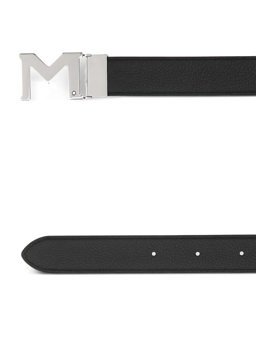 Montblanc M-buckle leather belt Zwart