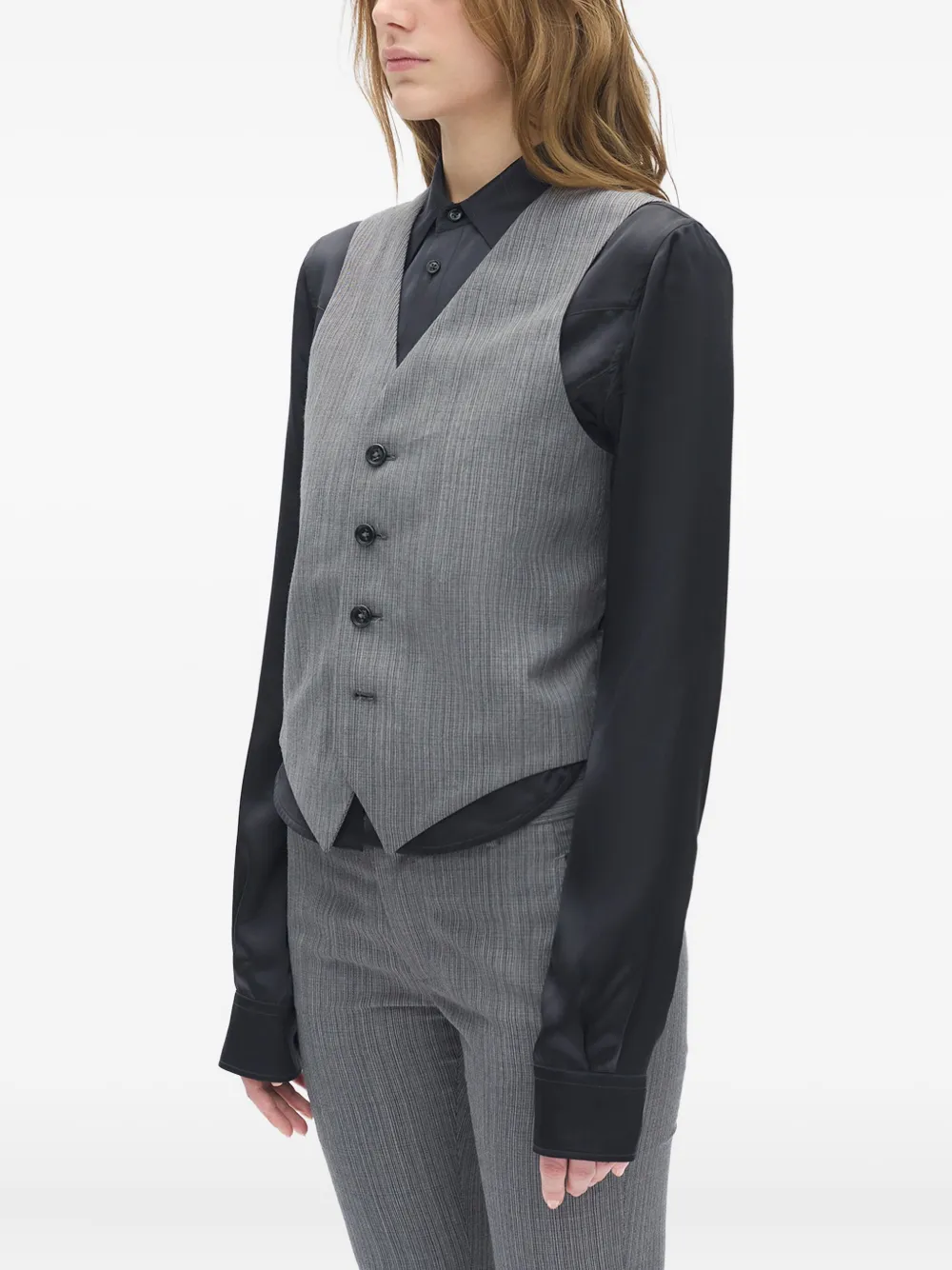  Ann Demeulemeester V-neck Waistcoat - 083 Grey 