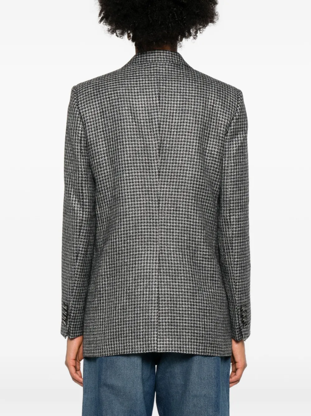 Tagliatore Houndstooth Wool Jacket In Gray