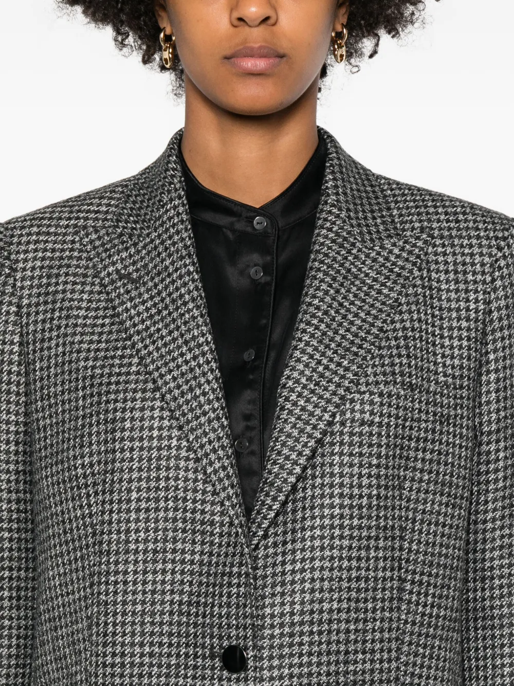 Tagliatore Houndstooth Wool Jacket In Gray