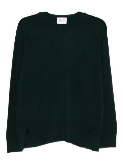 BeYou side-split round-neck sweater