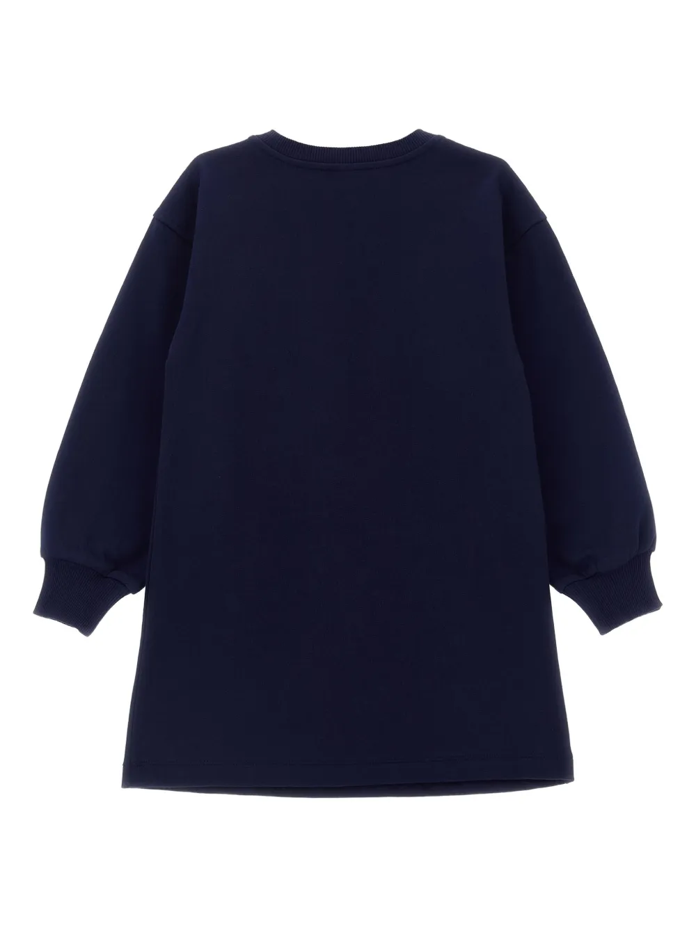 Moschino Kids teddy-print cotton dress Blauw