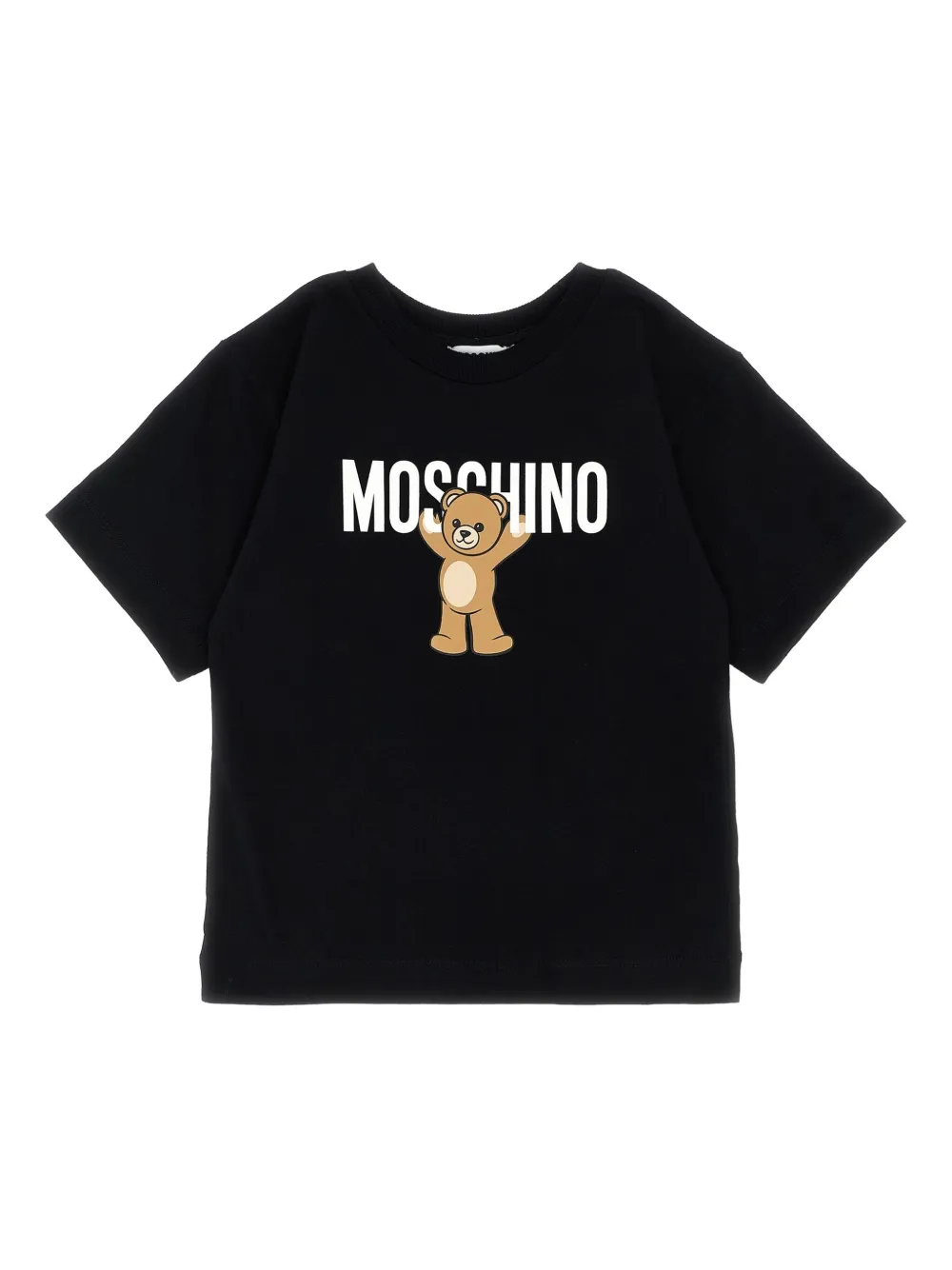 Moschino Kids teddy-print cotton T-shirt Zwart