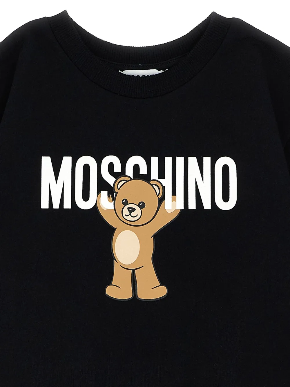 Moschino Kids teddy-print cotton T-shirt Zwart