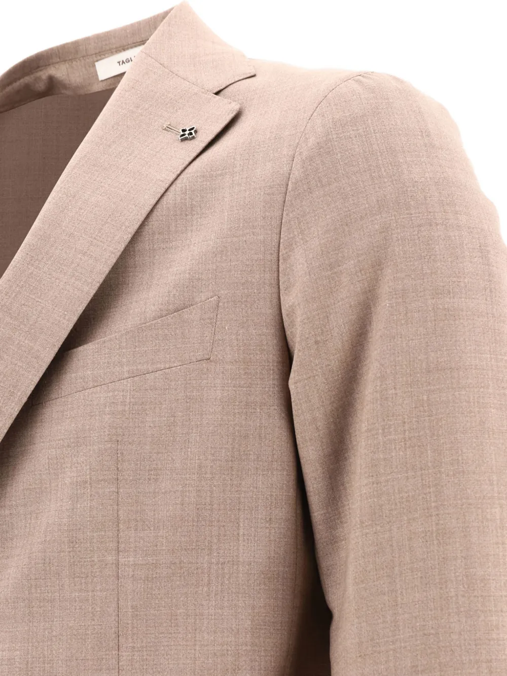 Tagliatore single-breasted wool suit Beige