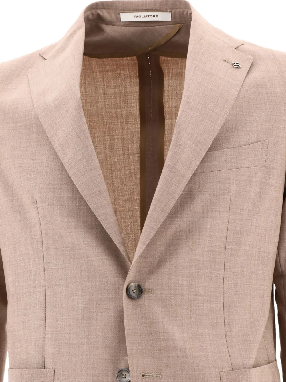 Tagliatore single-breasted wool suit Beige