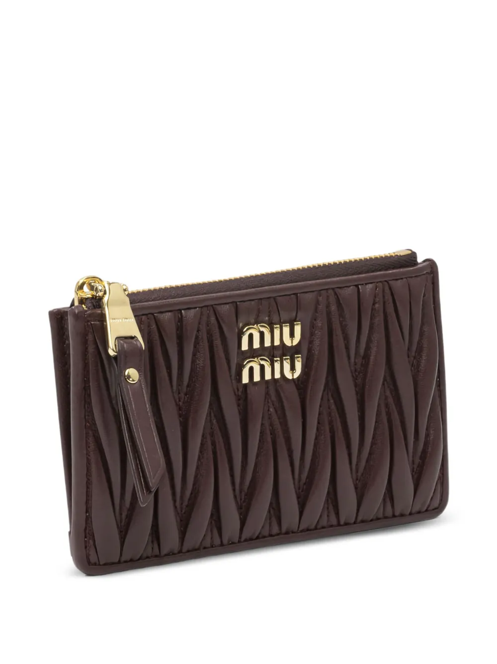 Miu Portemonnee met logo Bruin