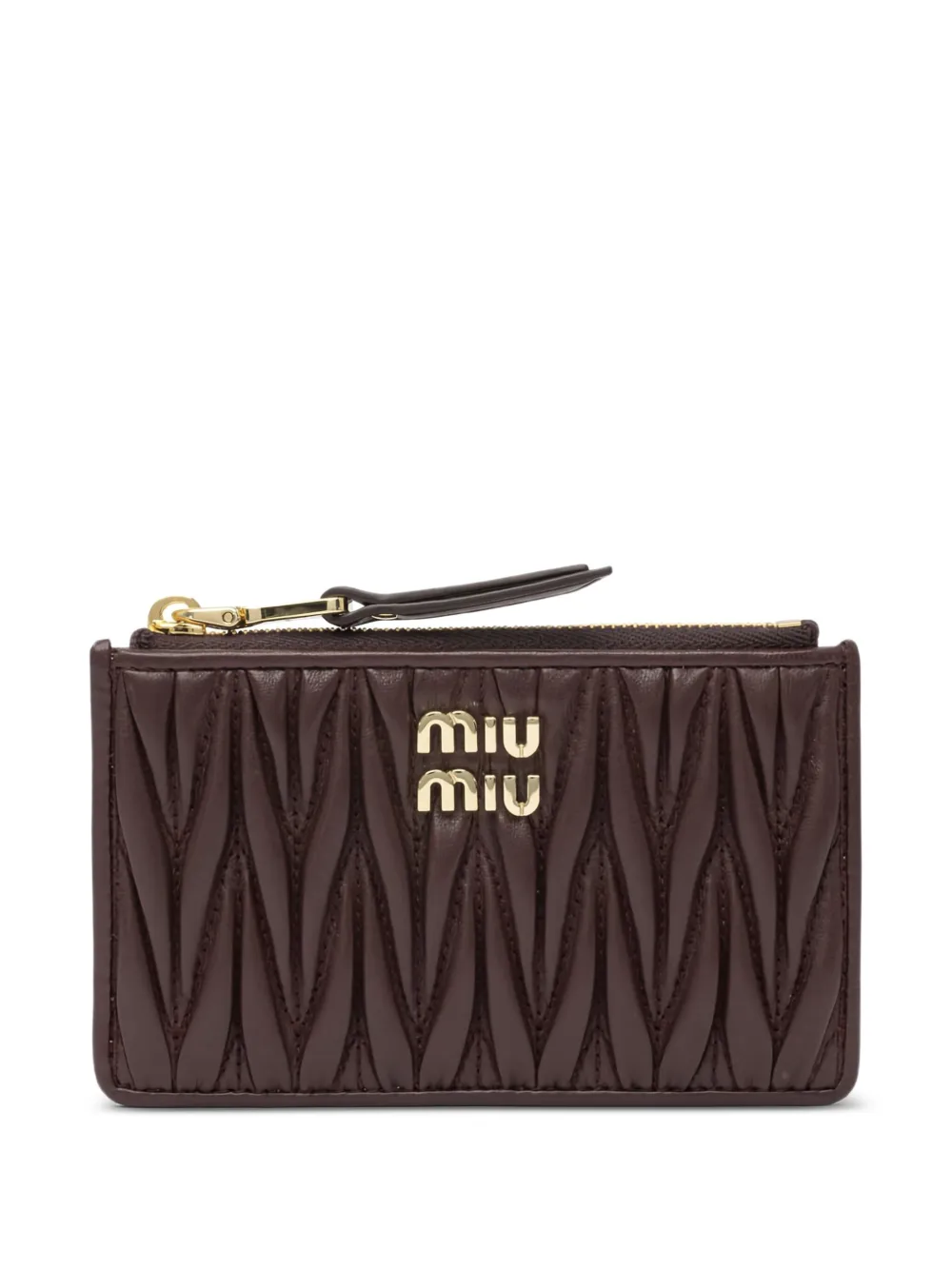 Miu Portemonnee met logo Bruin