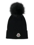 Moncler Enfant ribbed pom-pom hat - Black